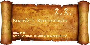 Kuchár Kreszcencia névjegykártya